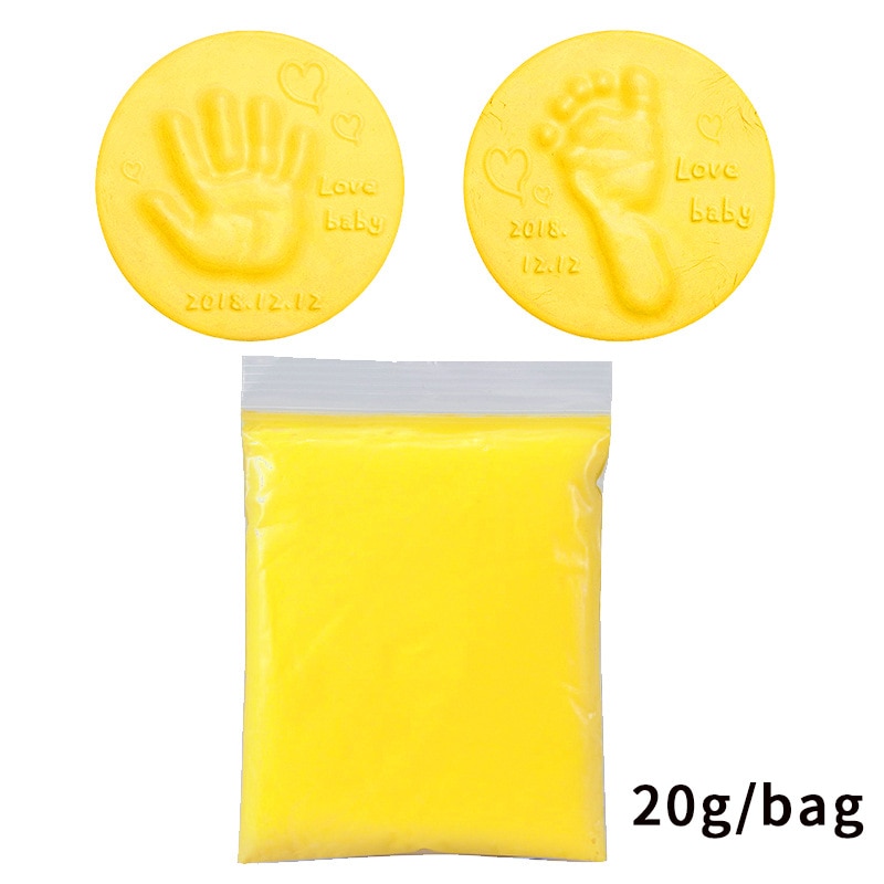 2020 Baby Care Air Drying Soft Clay Baby Handprint Footprint Imprint Kit Casting Parent-child Hand Inkpad Fingerprint Kids Toys